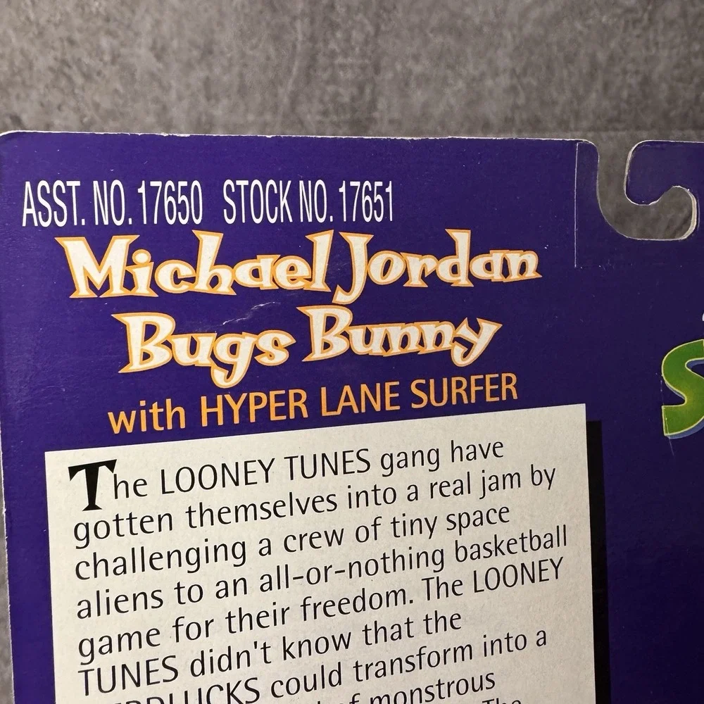 Vintage 1996 WB Playmates Space Jam Michael Jordan Bugs Bunny Hyper Lane Surfer - Picture 7 of 9